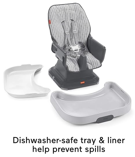 One notable feature of this high chair is its space-saving design. It is specifically engineered to fit easily on most dining chairs, making it an excellent choice for those who have limited kitchen or dining area space. This design ensures that the high chair can be easily set up and stored when not in use, without causing any inconvenience.