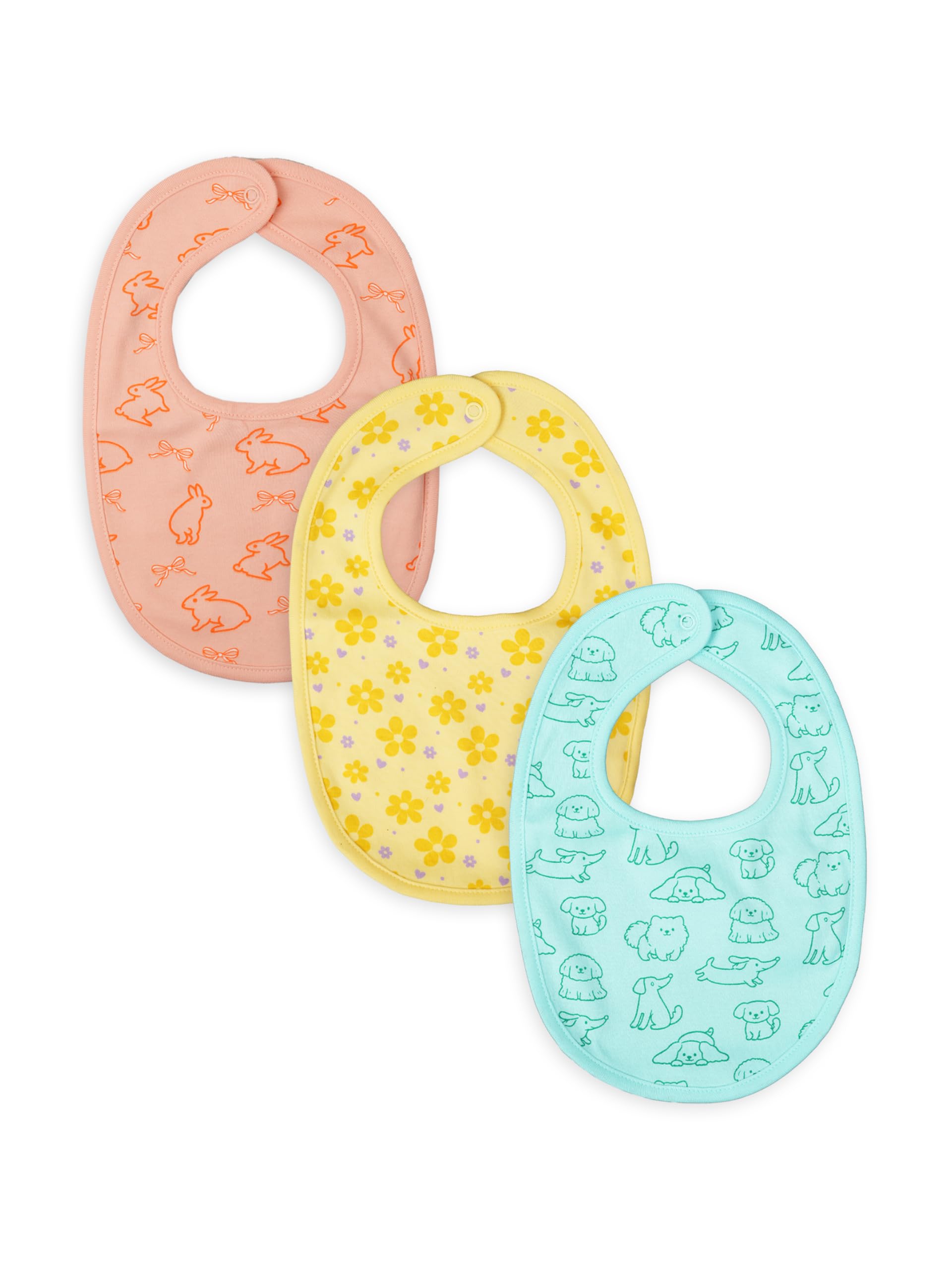 Kidbea Organic Cotton Baby Bib, Adjustable Snap Closure Soft Absorbent Feeding Bibs Apron for Newborns & Infants Child With Cute Prints | Reusable Baby Essential-image-38