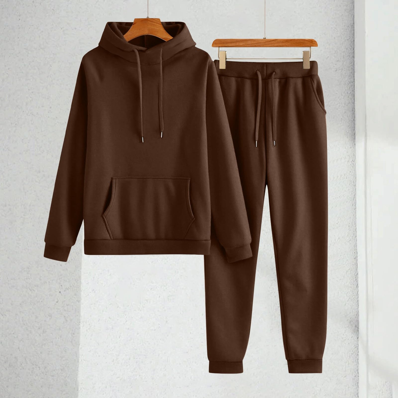 Generisch Tuta da donna – Tuta da donna con cappuccio, 2 pezzi, tuta da jogging, casual, comoda felpa con cappuccio, con tasche, per yoga, palestra