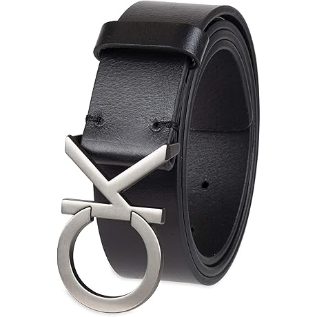 Men's Casual Kappa Belt with Monogram Cut Out Buckle