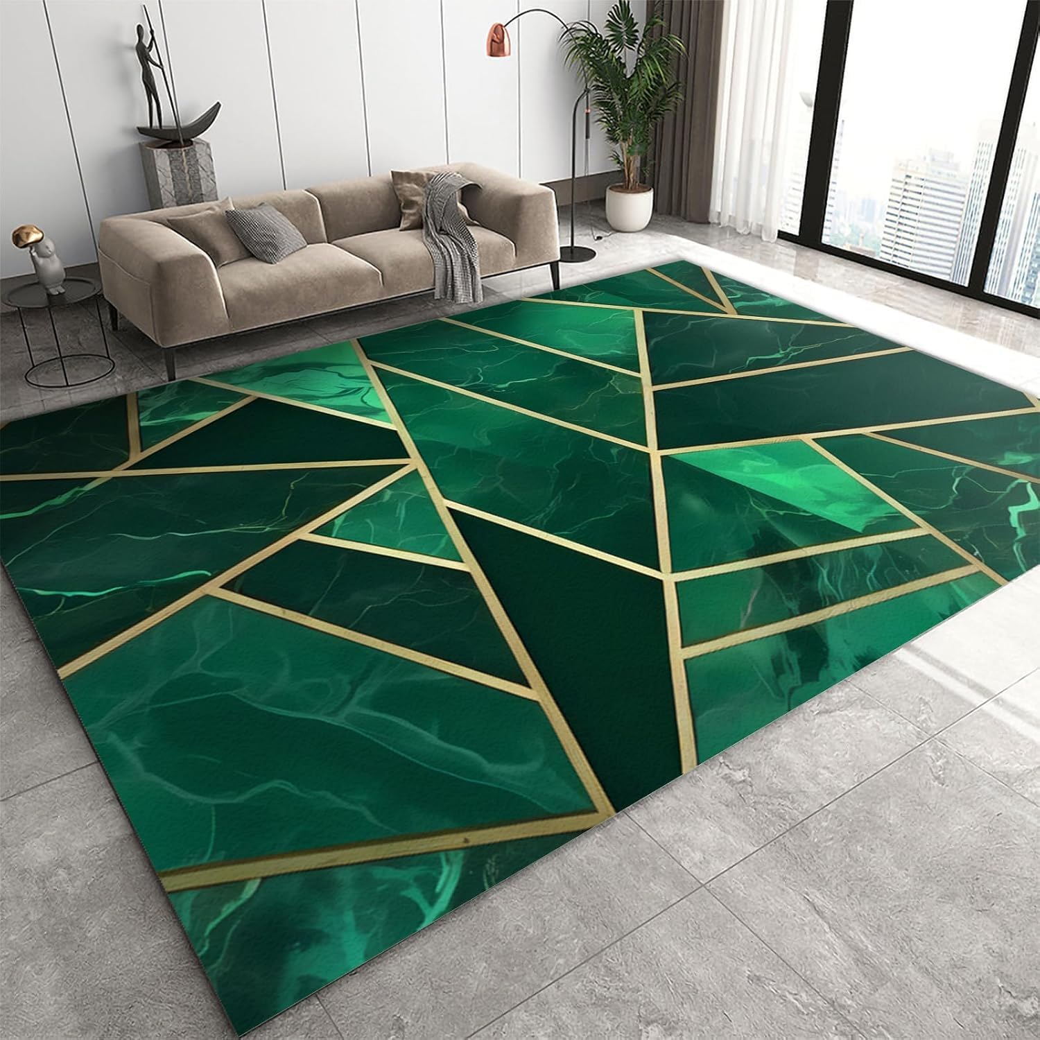 Tapis moderne 3D haut de gamme texture géométrique polyester 120x160