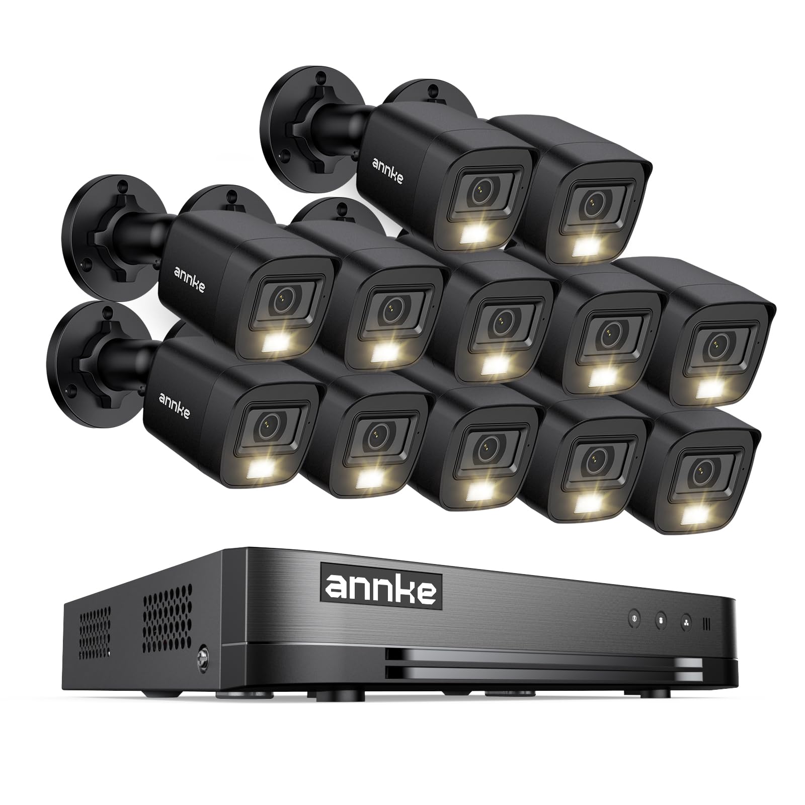 ANNKE 16Channel 1080P Lite Security Digital Video Recorder with 12 Pack 1080P HD TVI Home Security Camera Outdoor Indoor, NO HDD