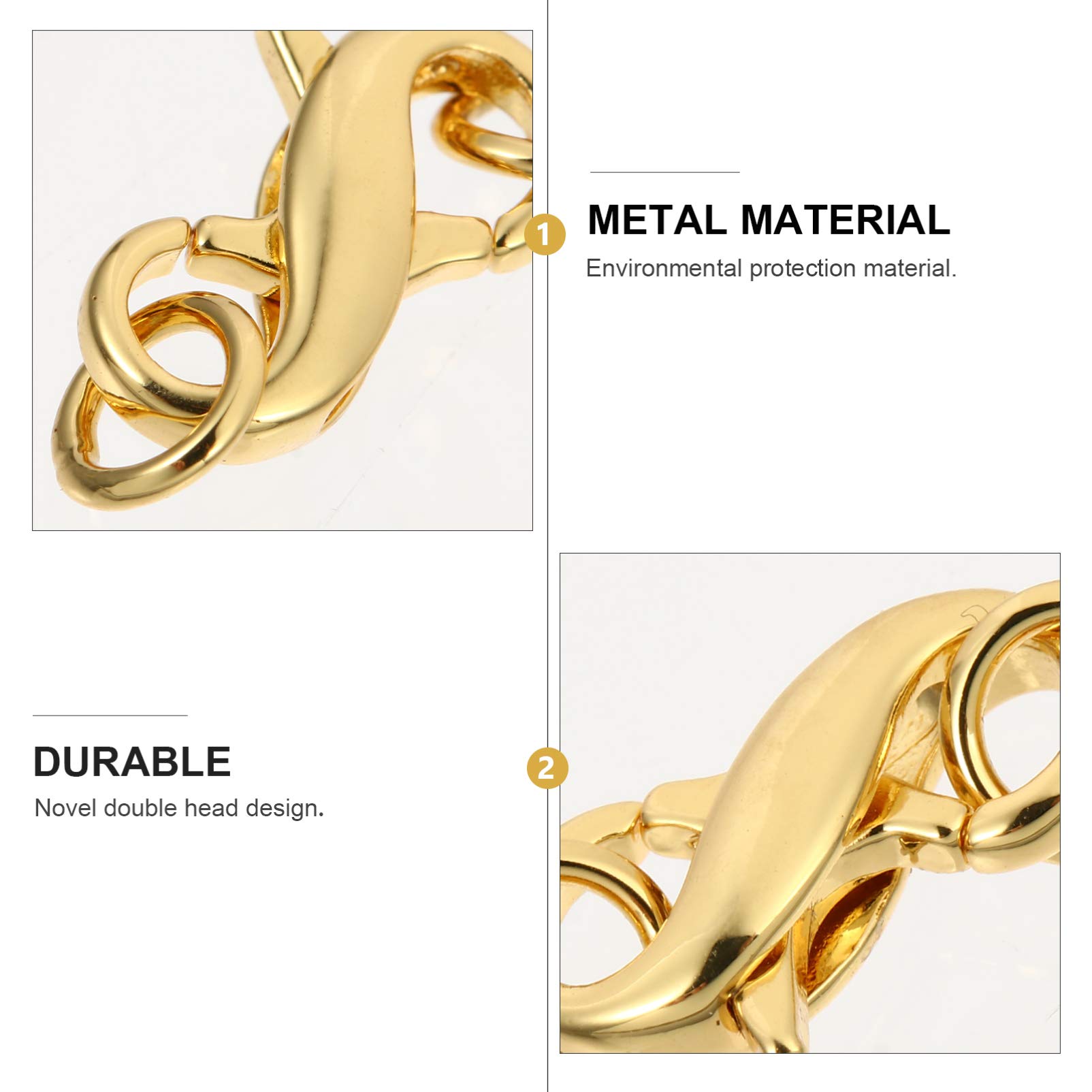 Grevosea 4 PC Fermoir Mousqueton Double Connecteur De Collier Fermoir