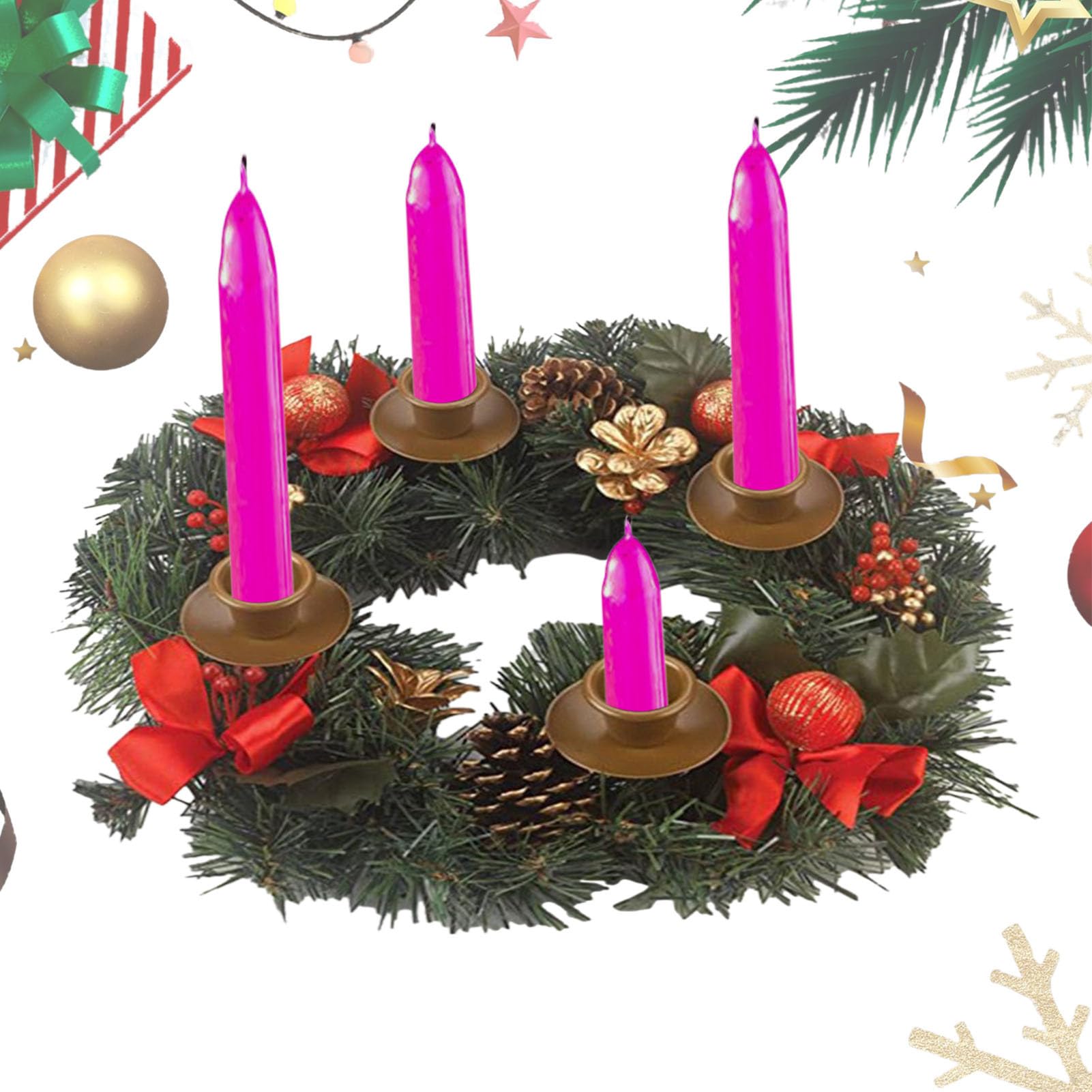 Décoration de pièce maîtresse de Noël : anneaux de bougies verts