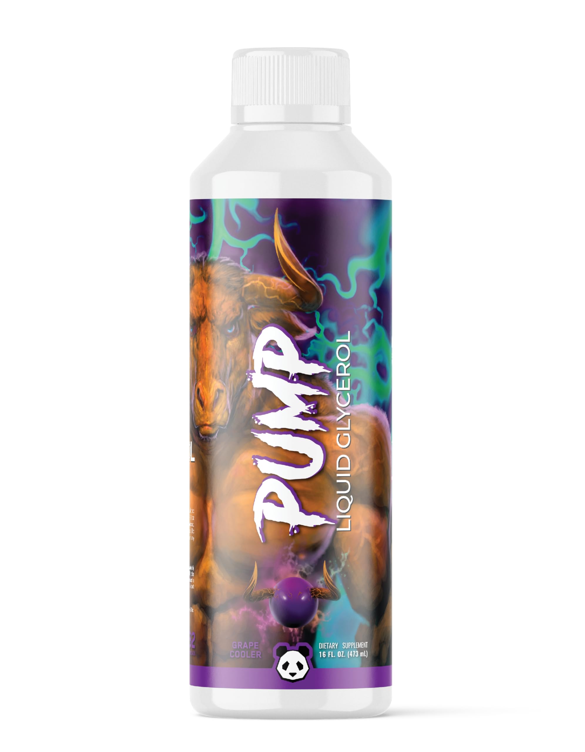 Underground Bio Labs: Panda Supps Pump- Liquid Glycerol Pre-Workout | Mucle Hydration, Power and Endurance Booster with Astragin | for Men and Women (Stimulant Free) (16oz, 32 Servings)(Unflavored) — Amazon image 5