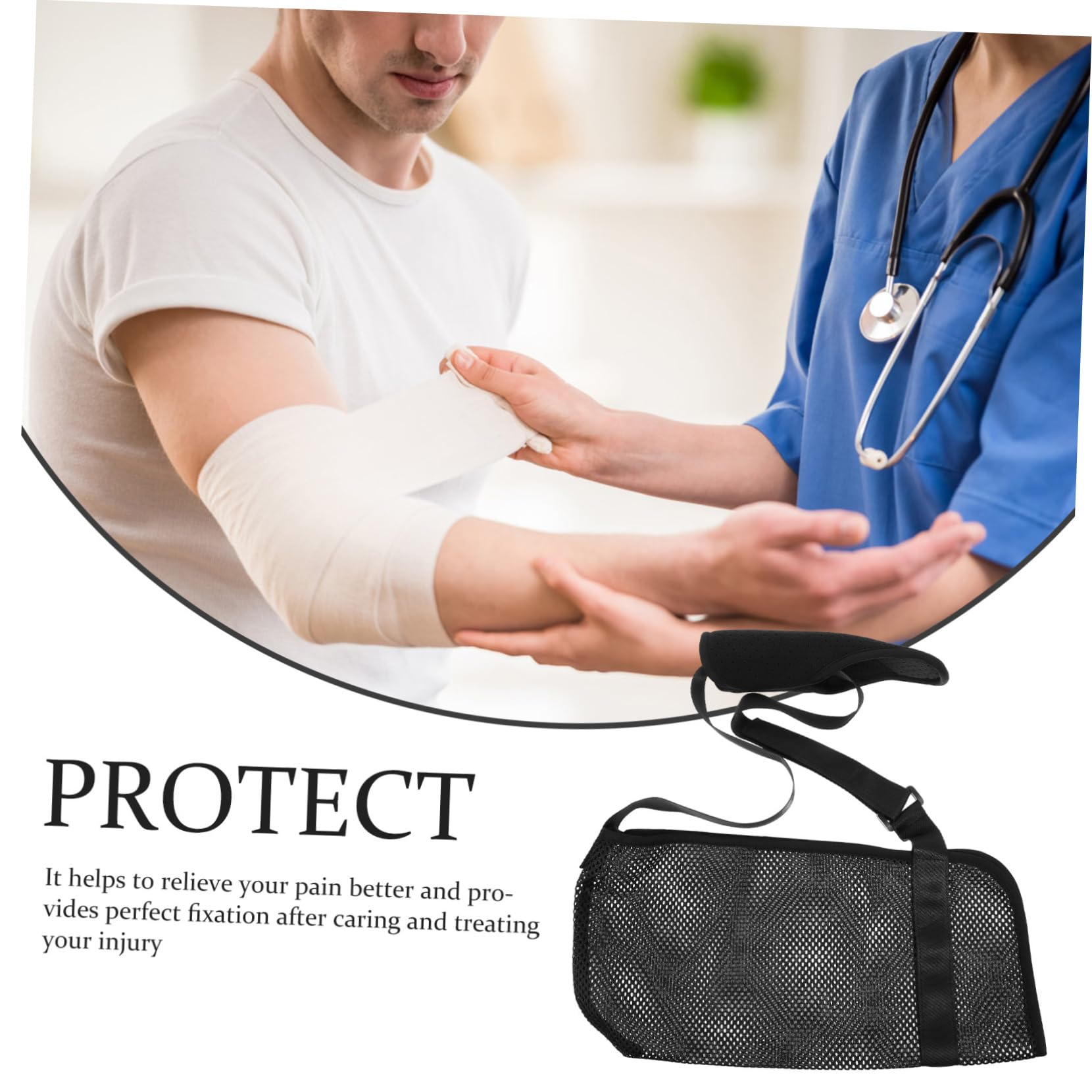 Didiseaon Breathable Ergonomic Arm Support Sling for Fractured Elbow Adjustable Protective Sleeve for Comfortable Immobilization Suitable for Right Left Arm Relieves Shoulder and Neck