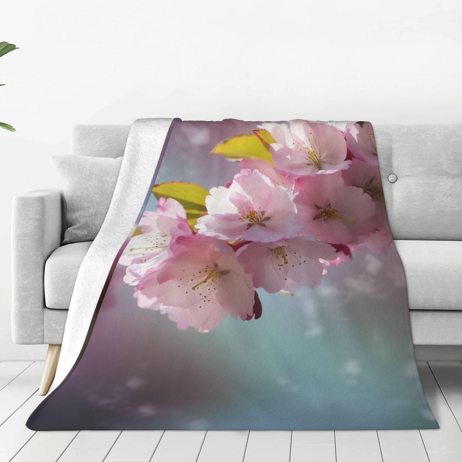 Couverture polaire chaude de luxe imprimé floral grand confort pour canapé