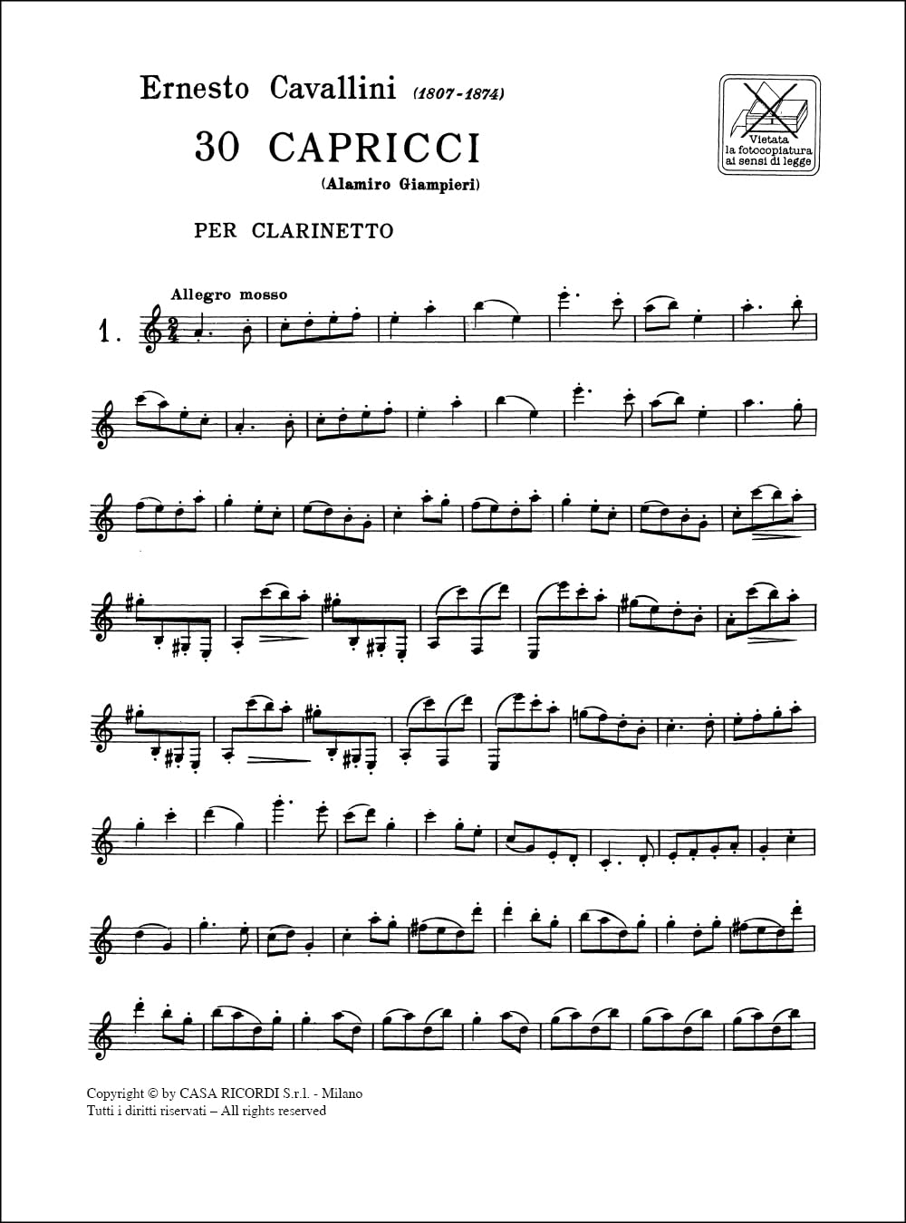 30 capricci clarinette