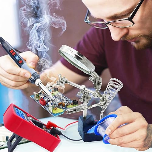 Miniatura 2 de KEPIOG Soldering Iron Kit, 80W Portable Soldering Kit, Adjustable Temperature Controlled (180C- 500C, With Multimeter, Soldering Helping Hand,