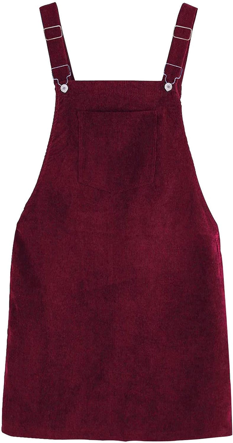 Yeokou Womens Casual Corduroy Bib Knee Length Overalls Pinafore Midi Dress Jumpsuit - Image 7