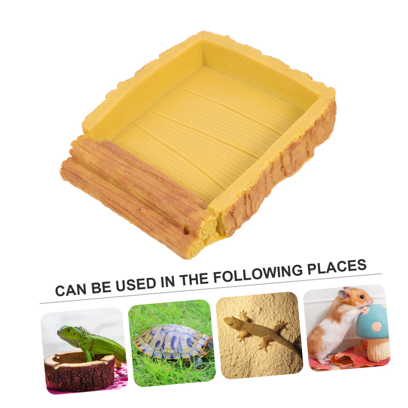 CORHAD Reptile Feeding Bowl Water Dish Durable Turtle Bathing Basin for Reptiles Lifelike Decor for Terrarium for Turtles Lizards and Geckos Present for Pet Owners