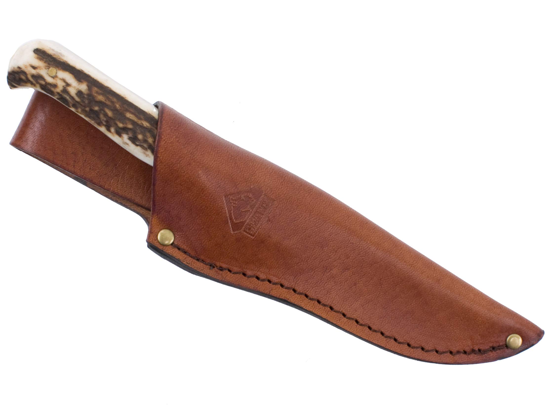 Puma SGB – Trail Guide - Jagd & Outdoormesser - Griffschalen aus echtem Olivenholz - 120mm Klinge aus deutschem Stahl (1.4116, 55-57 HRC) - Messingknebel - Inklusive Lederscheide (Art.Nr.: 6116382V)