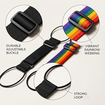 4 Pack Multi Use Strong Adjustable Luggage Connector Straps,Luggage Connector Straps for Suitcases, Ideal for Airport Transfers and Securing Extra Bags, Black and Colourful Straps for Easy Identifica