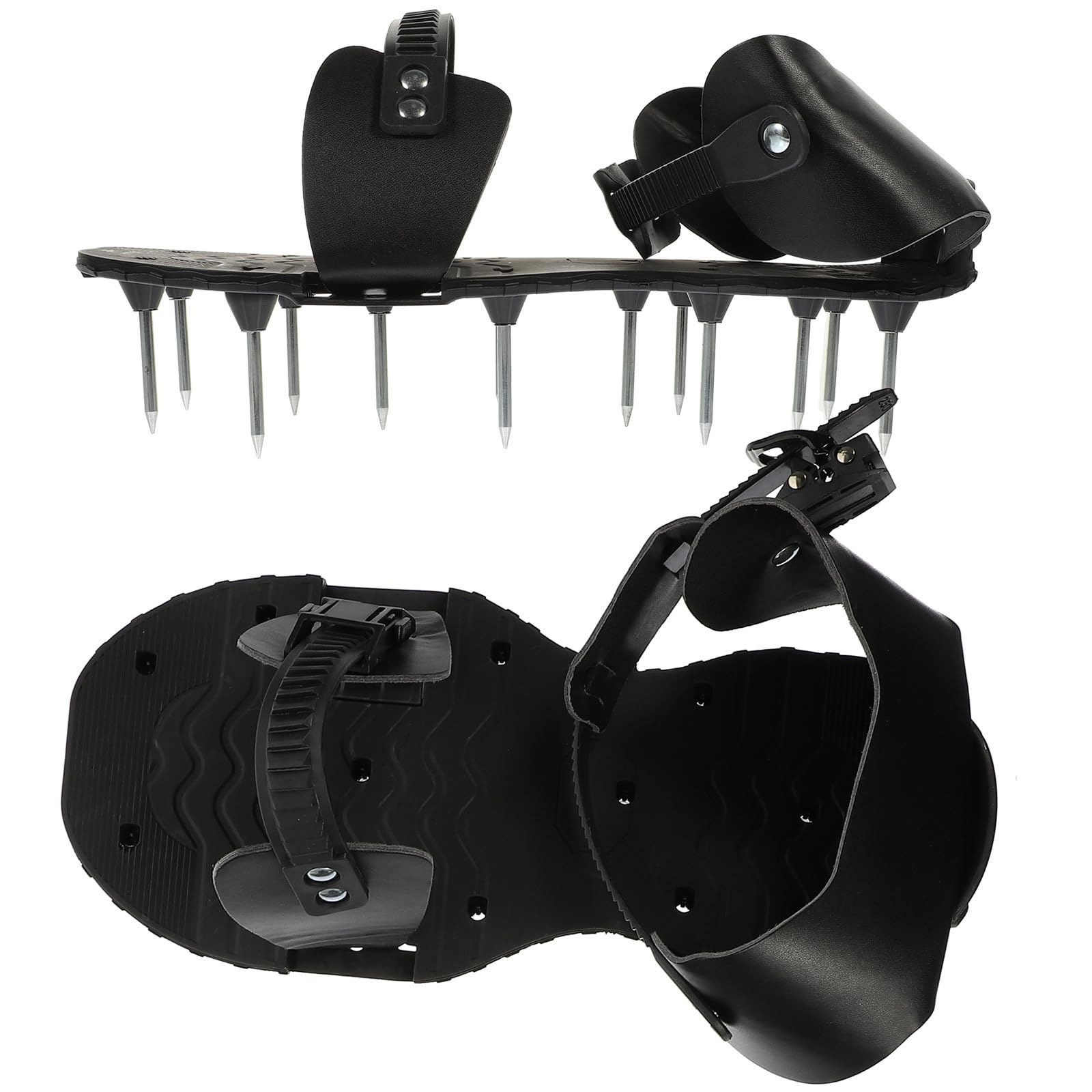 DOITOOL Zapatos Aireadores de Césped Púas y Correas Ajustables de PU para Jardinería, Mejoran la Salud del Césped, Uso en Jardín, Negro