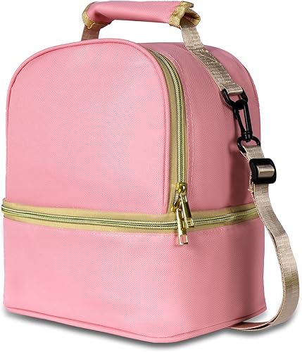 Geestock Mochila de almuerzo aislada para mujer, mochila de almuerzo de doble cubierta, pequeña bolsa de mano con correa extraíble para el hombro, disponible en Yaxa El Salvador