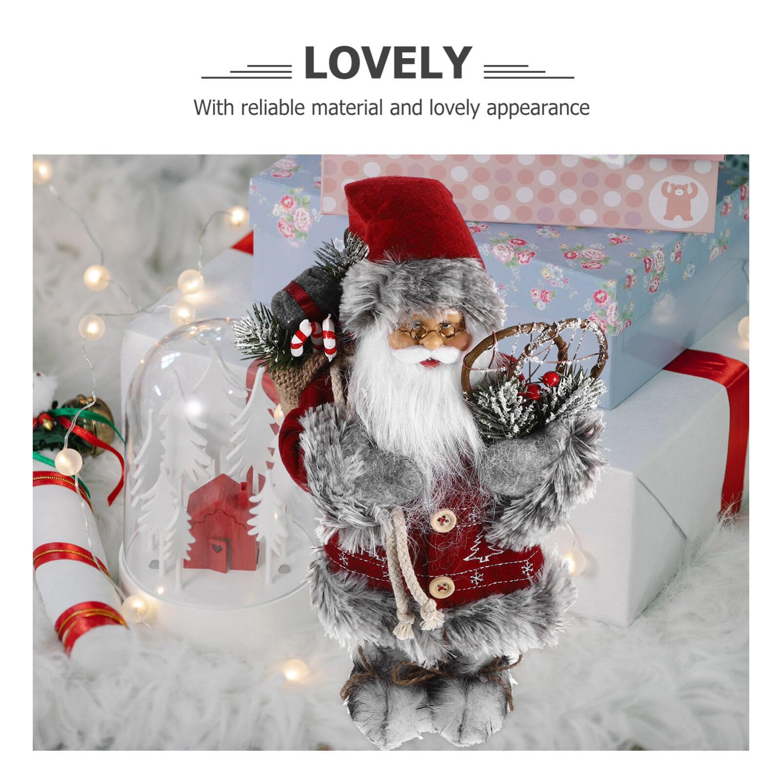 ifundom Statuina Di Babbo Natale Natalizio Decorazione Di Babbo Natale Da Tavolo Statuina in Miniatura Realistica Per Allestimenti Natalizi