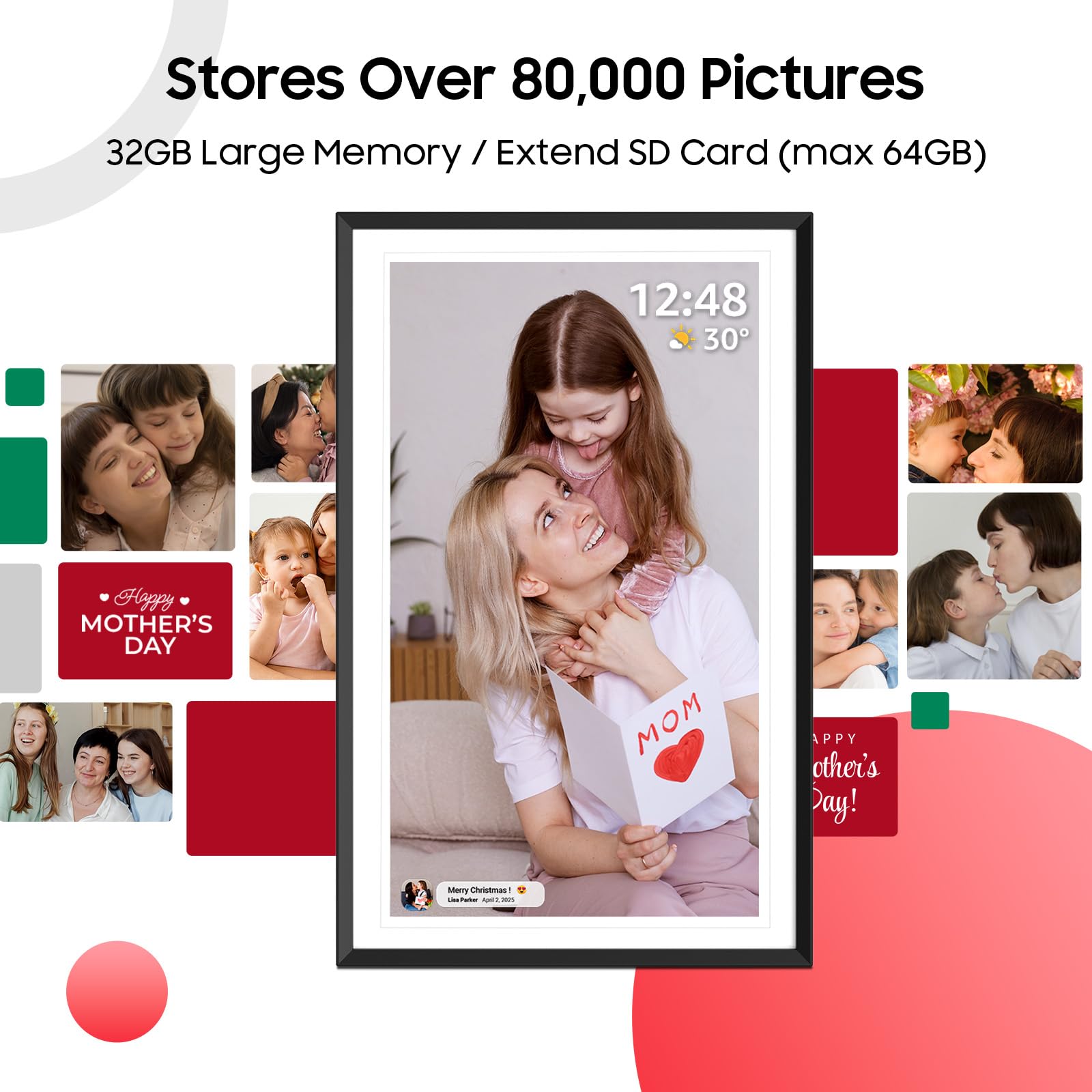 ApoloSign Digital Picture Frame 15.6 inch, WiFi Digital Photo Frame with 32GB Storage, 1920x1080 FHD IPS Touch Screen, Auto-Rotate, Easy Setup to Share Photos or Videos Instantly via Frameo App