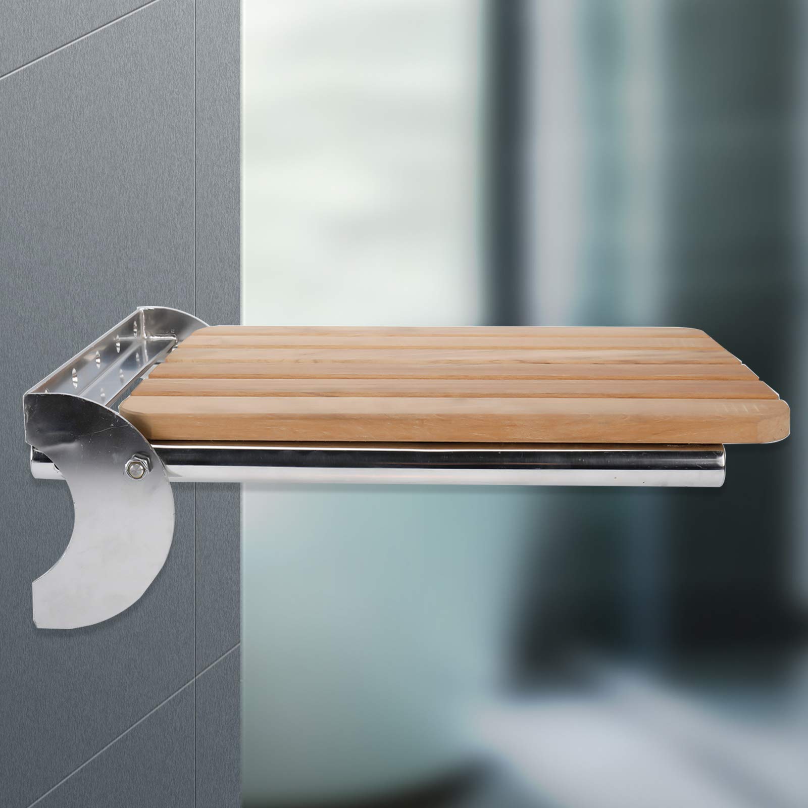 Yaemarine 18" x 16" Teak Folding Shower Seat Wall Mounted Bench