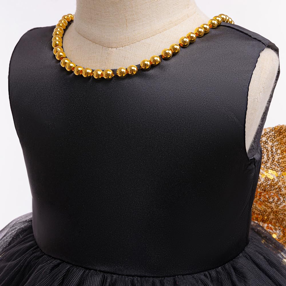 Baby Girl Dresses V-Back Embroidery Tulle Flower Girls Black Party Dress 18 Months