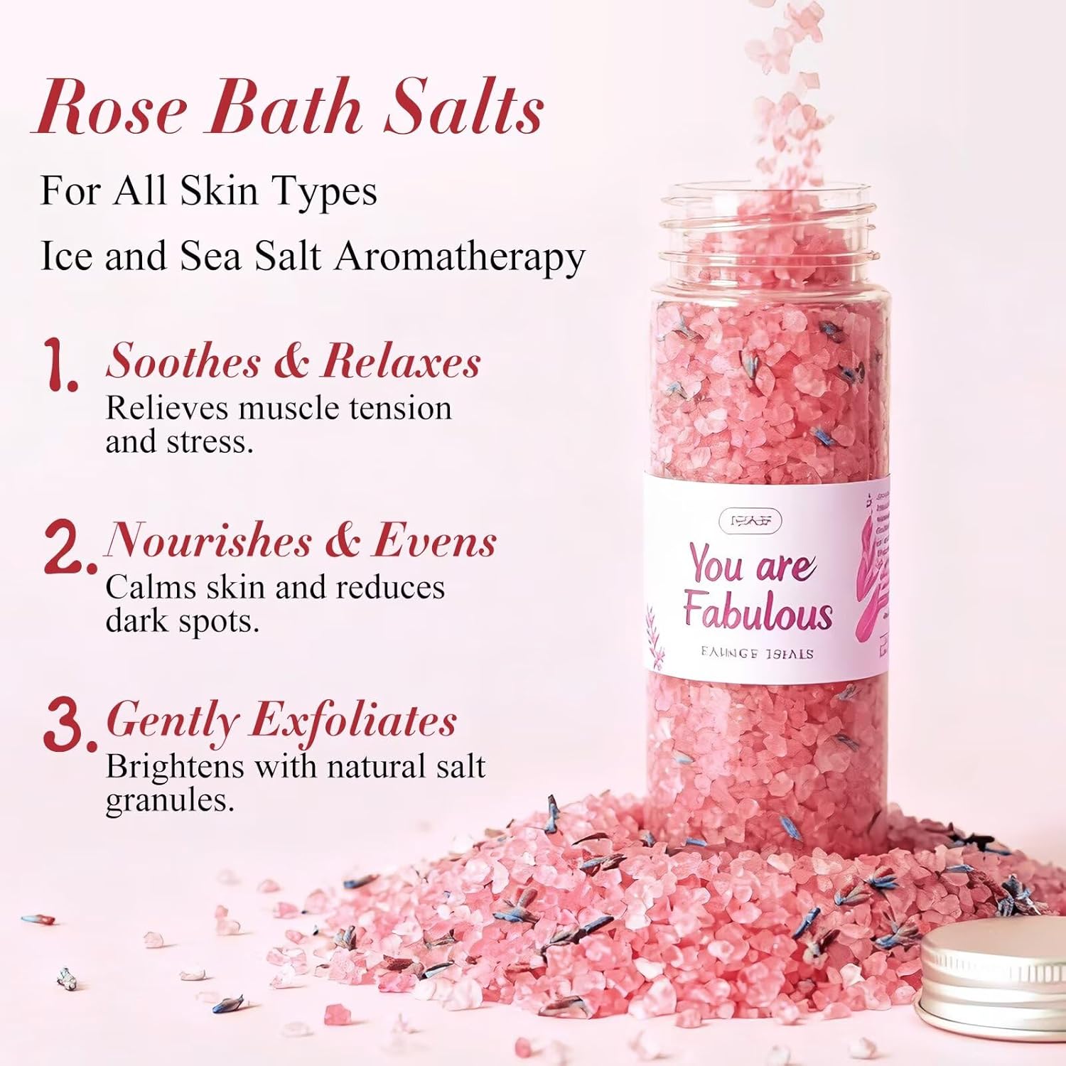 Spa Gifts for Women 7 Pcs Home Spa Kit Rose Gifts for Woman,Spa Gift Baskets Self Care Gifts Spa Gift for Women Birthday,Mothers Day Basket Easter Christmas Bath Set - Image 4