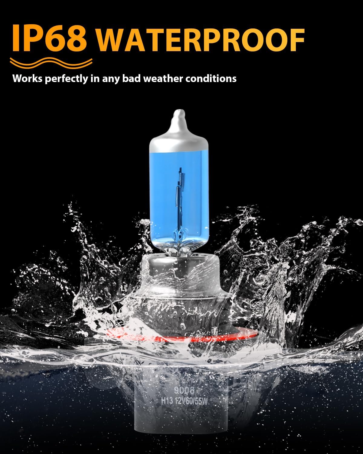 For RAM 1500 2500 3500 2-Headlamps(2009-2012) Halogen Headlight Bulbs, 9008/H13 High Low Beam+9145 Fog Lights, High Performance Replacement Bulb, Pack of 4