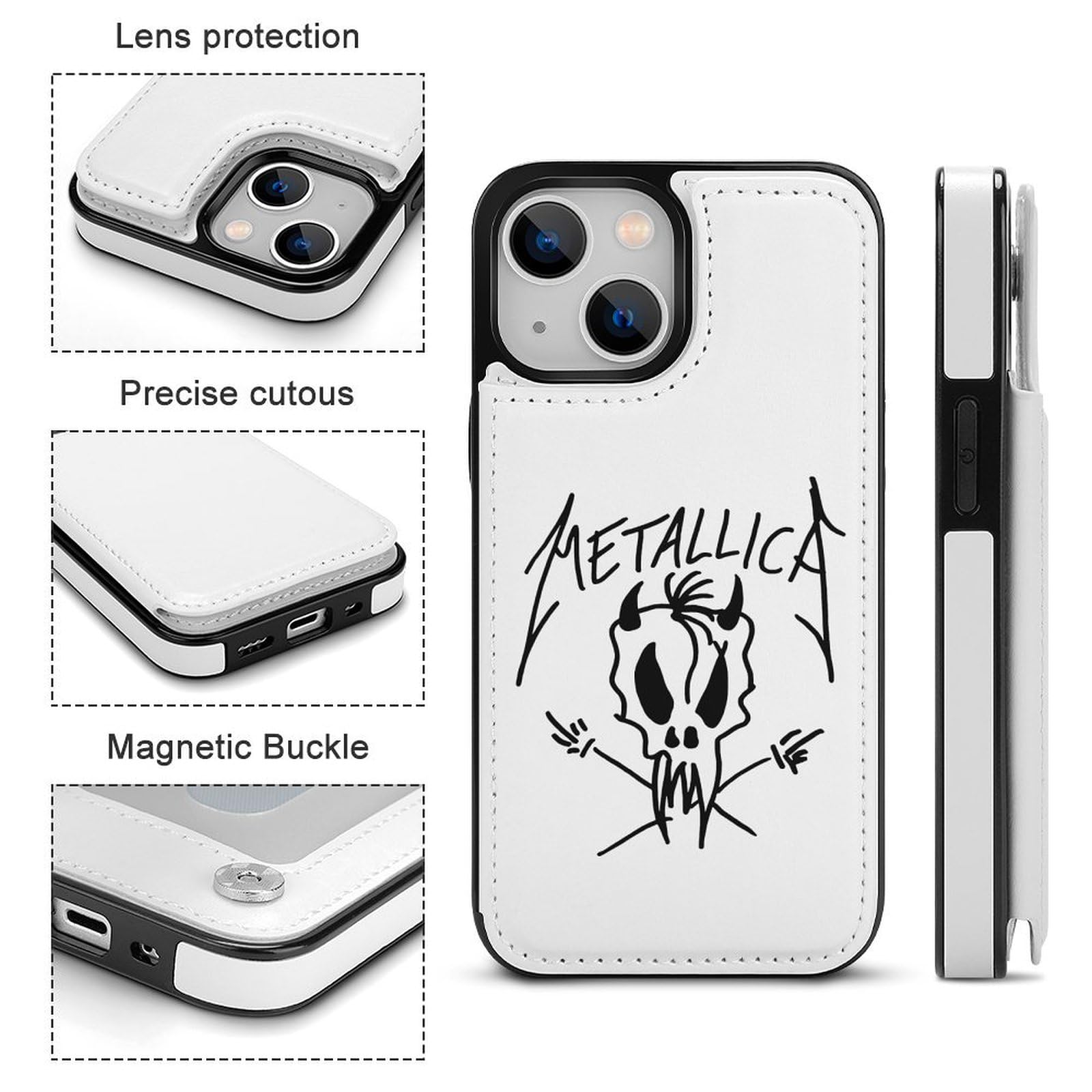 Amazon.co.jp: iPhone X/XSケース 手帳型 メタリカ METALLICA iPhone X