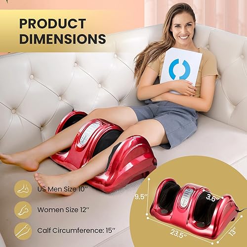 Miniatura 23 de WELLHUT Máquina masajeadora de pies Shiatsu, masajeador de pies y pantorrillas para tobillo, brazo de pierna de pantorrilla, rodillo de amasado