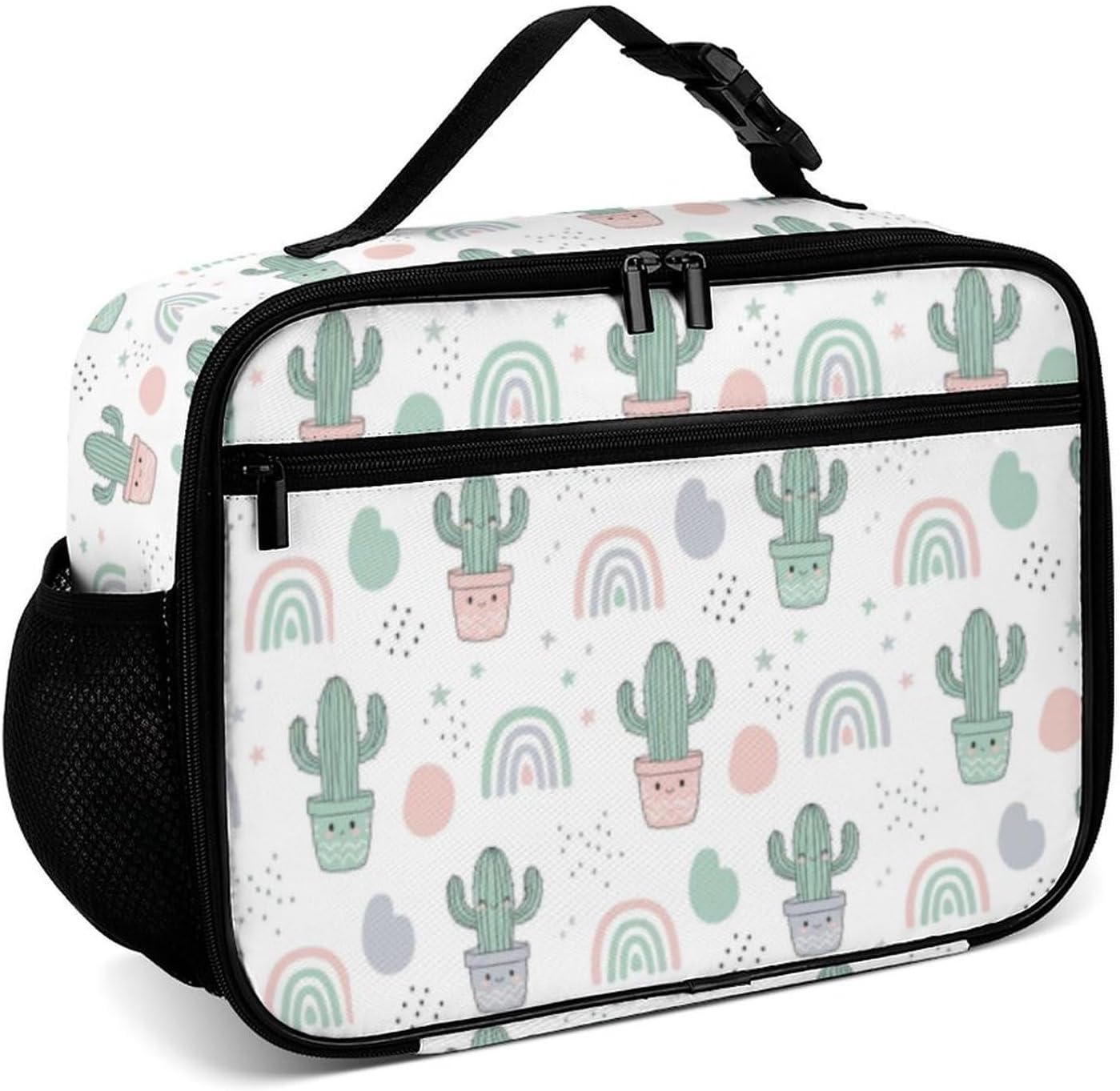 Pugs Puppies Reusable Lunch Box Insulated Lunch Bag Cooler Bag Lunchbox Meal Food Container Tote Bag for Women Kids Girls School Camping Hiking Picnic Beach Travel