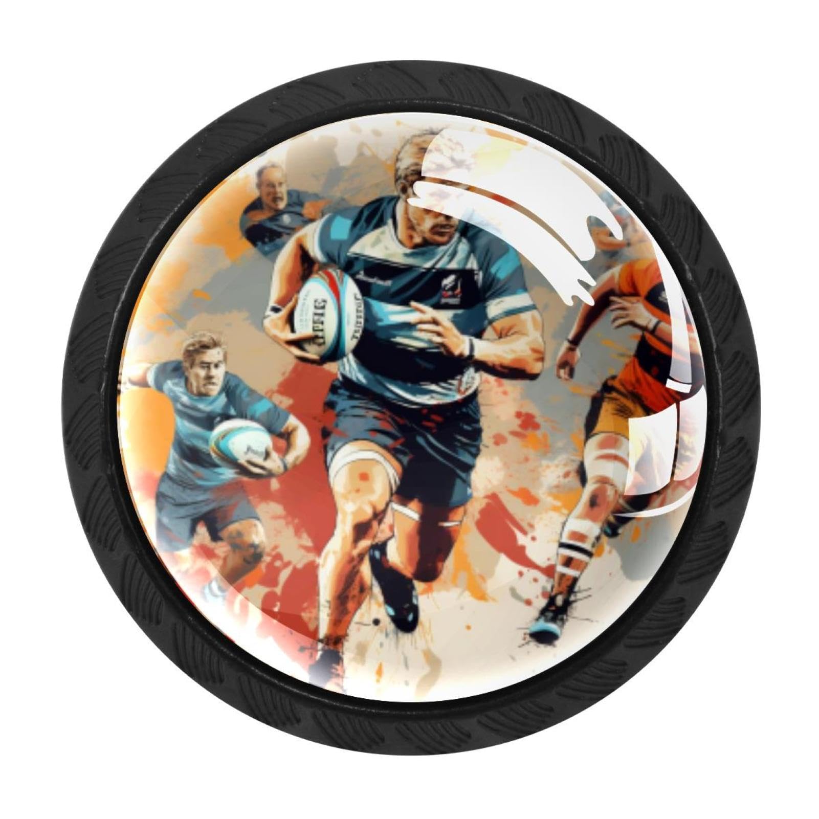Chenzzzz Multicolored 06 4 Pieces Kitchen Cabinet Knobs Rugby Football Drawer Knobs Dresser Knobs Drawer Pulls Door Knobs Dresser Drawer Handles Knobs For Dresser Drawers
