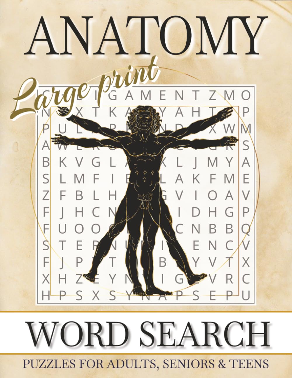Anatomy Word Search Puzzle Book Large Print: Word Searches with Large Print about Body, Skeleton, Dissection and More | 8.5x11 inches, 110 pages | 50+ puzzles ... Gift for Vacations, Holidays