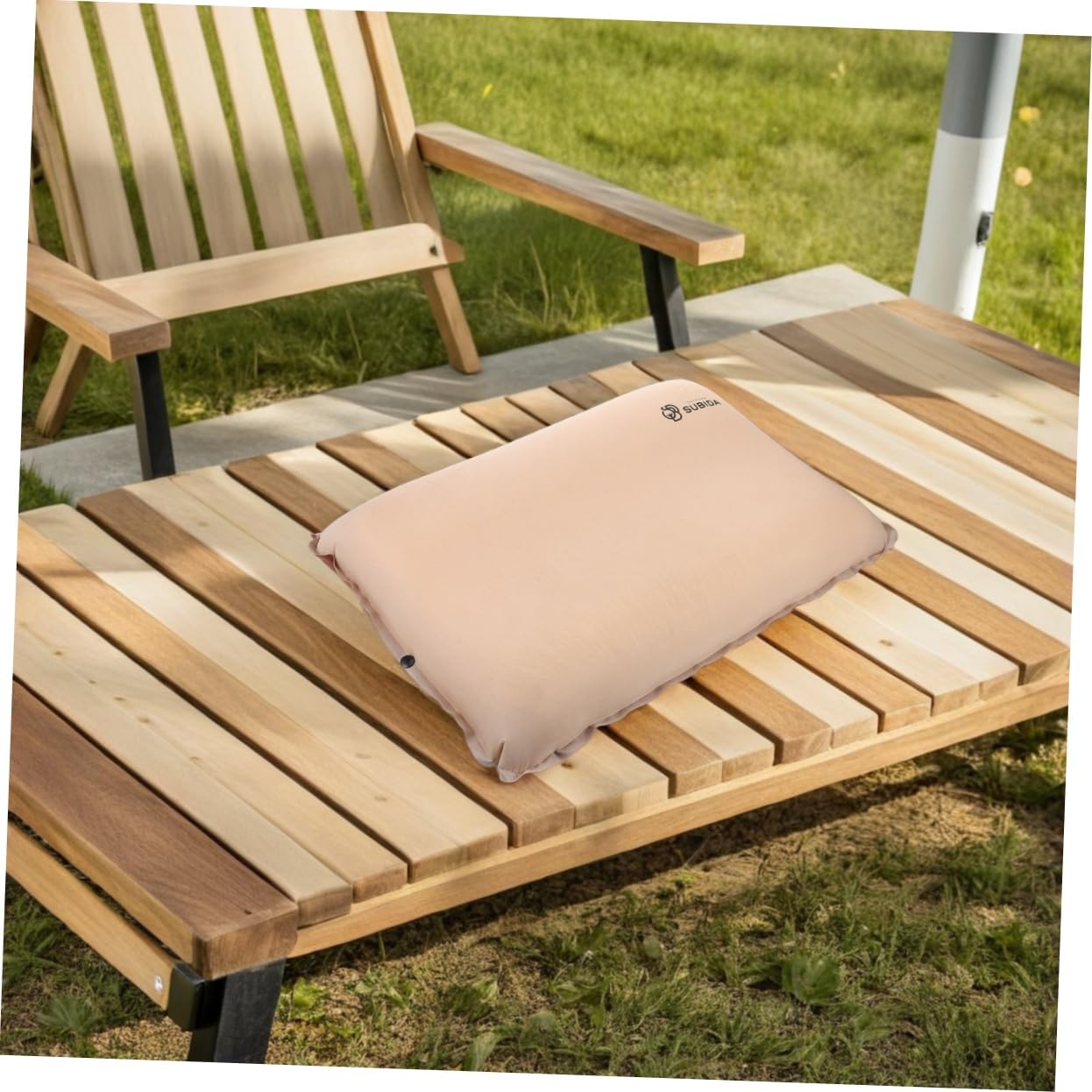 Abaodam Almohada Inflable para Camping Autoinflable de Alta Densidad Soporte Ergonómico para Viajes al Aire Libre