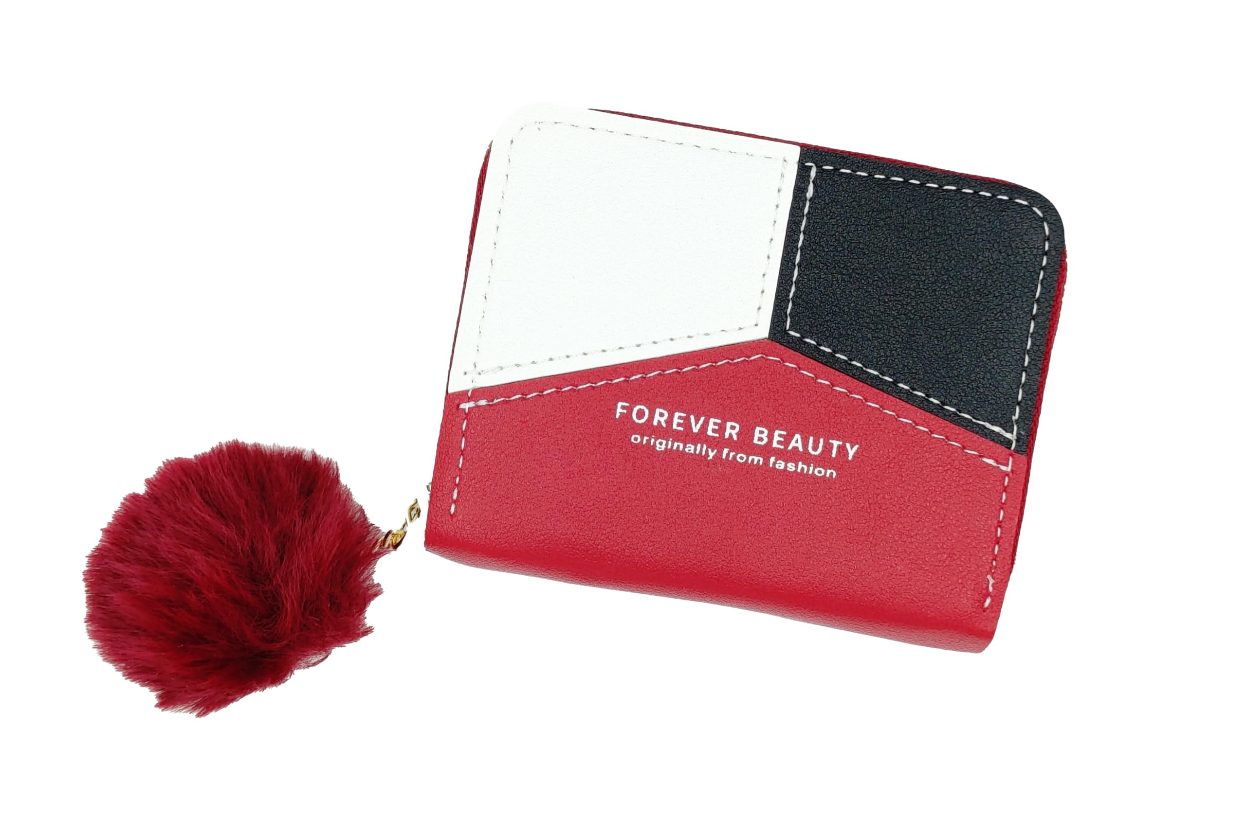 Women Small Wallet Wallets for Girls Credit Card Holder Coin Purse Zipper Small Secure Card Case (Red)-image-42