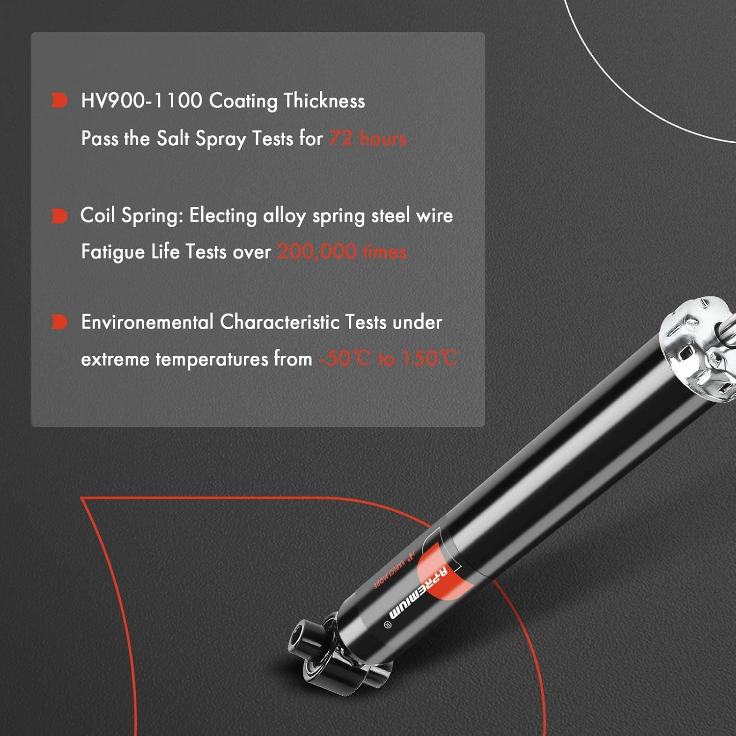 A-Premium Rear Shock Absorbers Compatible with Toyota Prius 2010-2015, Prius Plug-In 2012-2015 & Scion xB 2008-2015, 2-PC Set