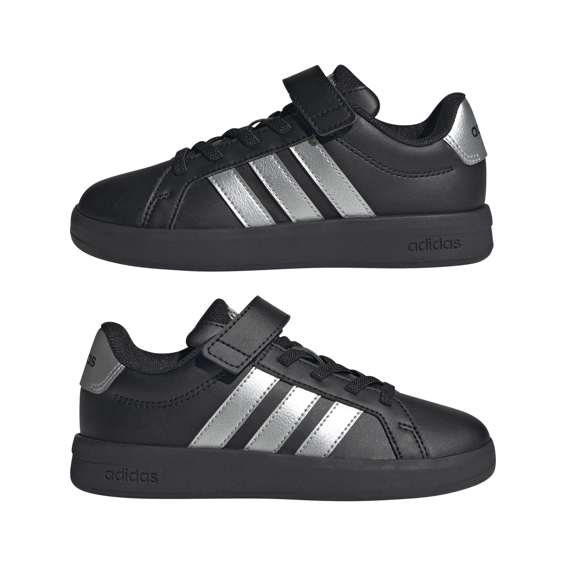 adidas Mixte Enfant Grand Court 3.0 Children Shoes, Core Black/Silver met./Core Black, 34 EU