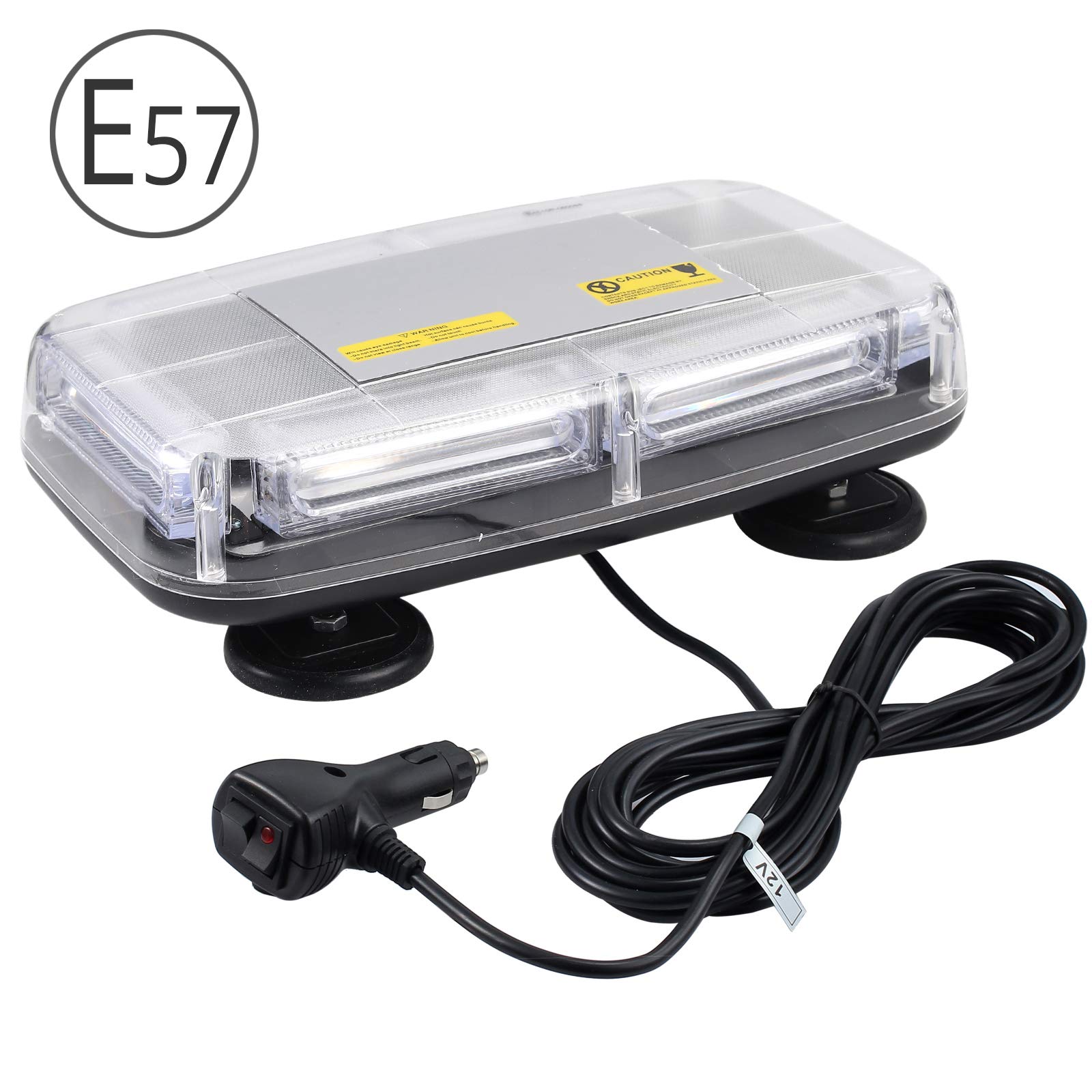 PROZOR 6-COB LED D'urgence avec 4 Forte Barre Magnétique Lumière d'éclairage d'urgence 7 modes 60W Lumière Avertissement Stroboscopique Feux Balise pour camion voiture 12 / 24V - lumière Bleu