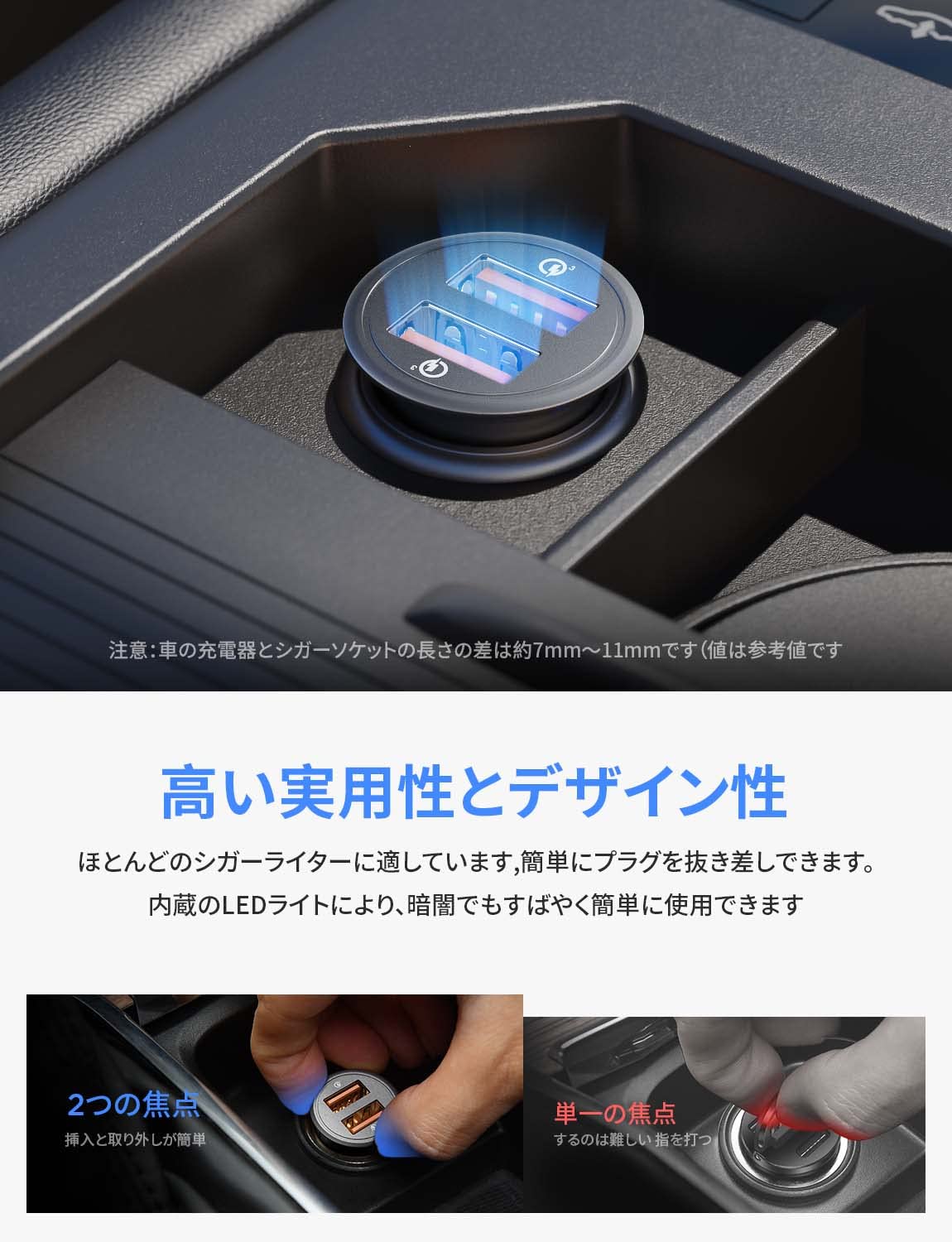 Amazon | AINOPE シガーソケット usb [デュアルQC3.0ポート] 36W/6A 超