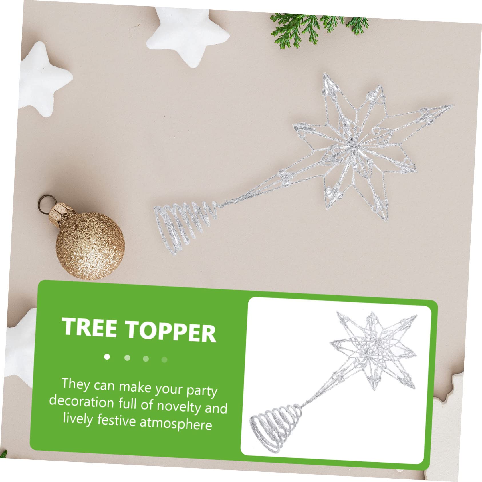 Ciieeo 2 Pezzi Puntale Per Albero Di Natale A Forma Di Stella Puntale Per Albero Di Natale Unico Stella Per Festival Decorazione Per o Di