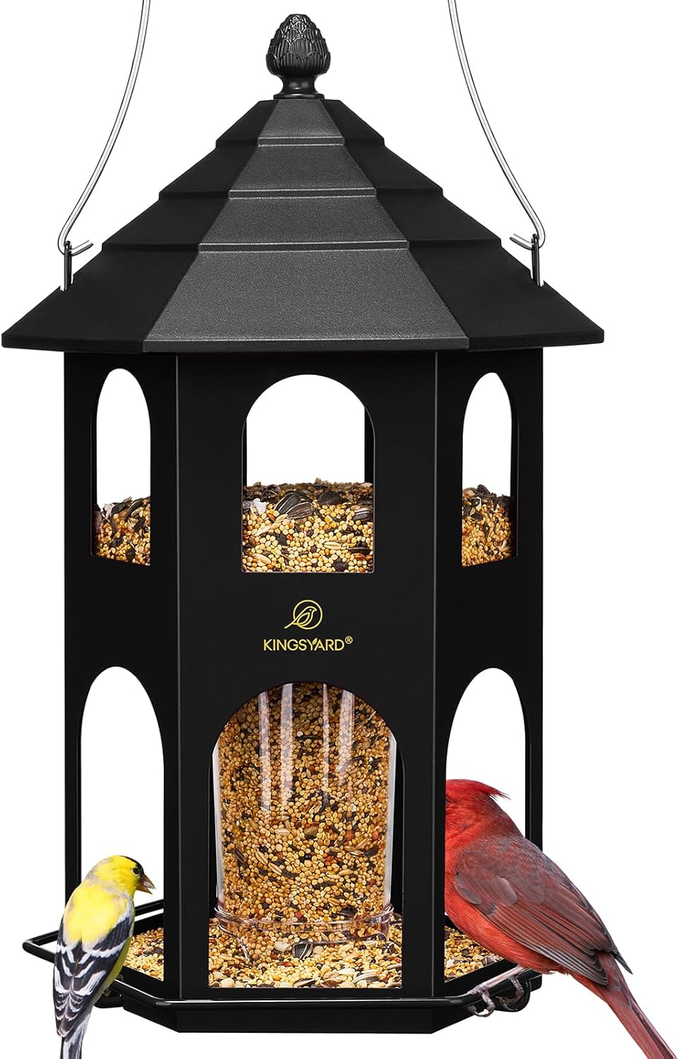 Kingsyard Metal Bird Feeder for Outdoor Hanging + Kingsyard Metal Mesh Wild Bird Feeder