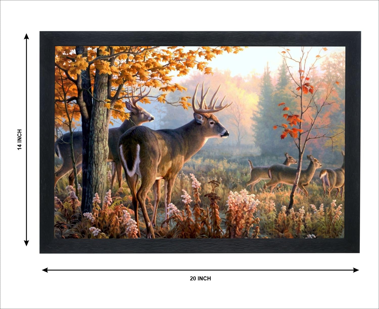 IT SOLUTION Beautiful Deer Forest Scenery Wall photo frame | frame