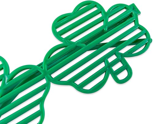Miniatura 2 de St. Patricks Day Shamrock Four Leaf Clover Green Lucky Plastic Shutter Glasses, Shades, Sunglasses, Party Props
