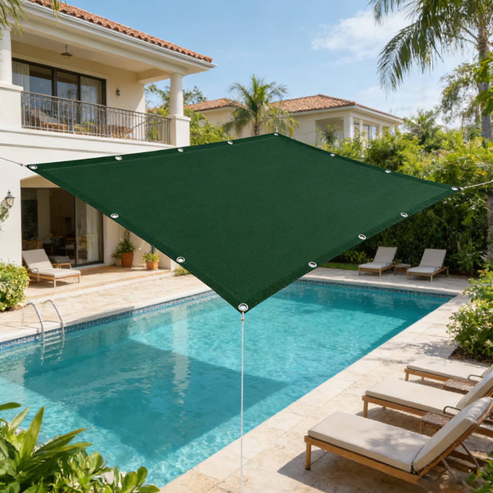 Toile d'ombrage imperméable protection solaire anti UV pour jardin