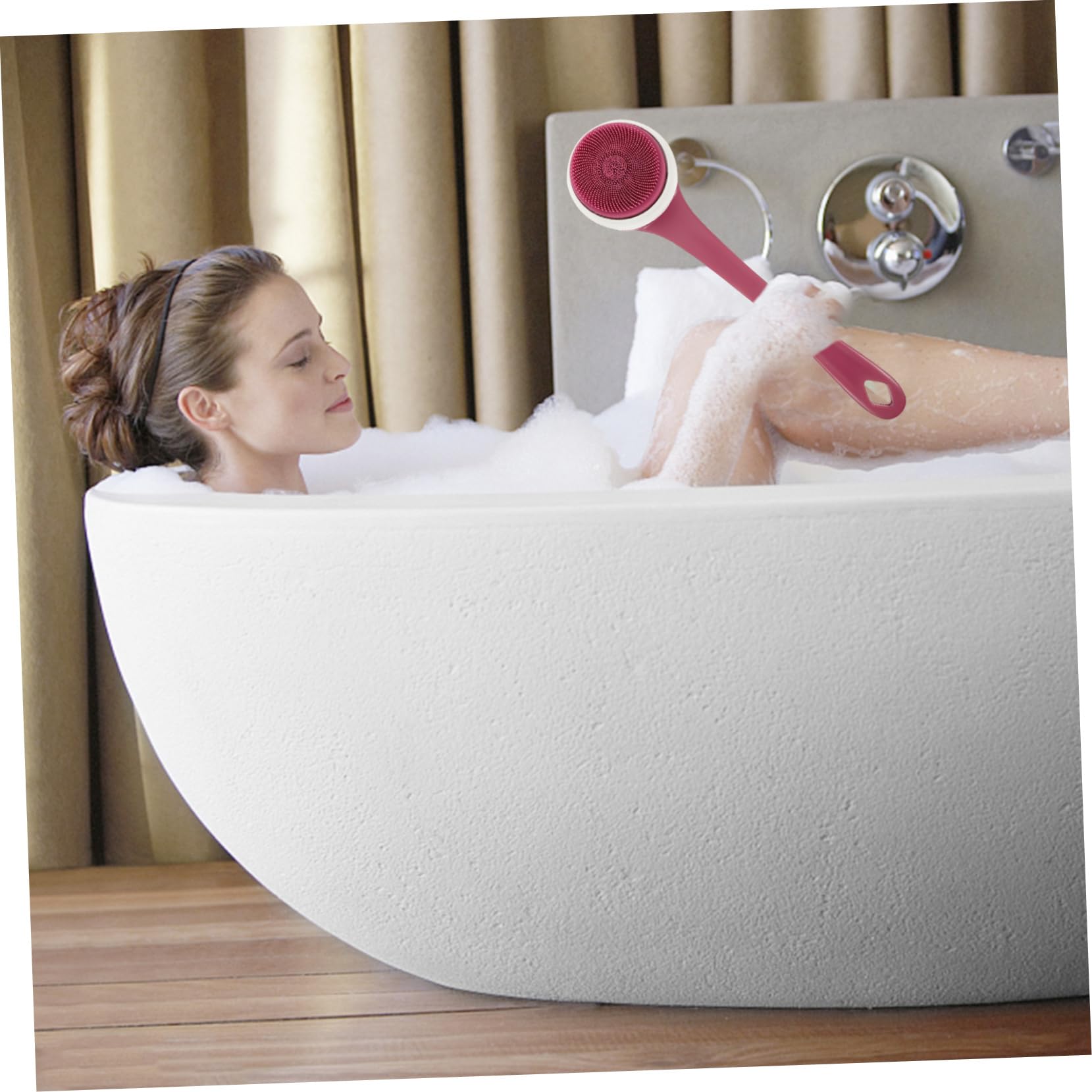 Happyyami Cepillo Corporal Eléctrico Depurador de Ducha 1 Unidad Tamaño Mediano Resistente al Agua para Adultos Limpieza Profunda Masaje Cabezales Intercambiables Uso Baño