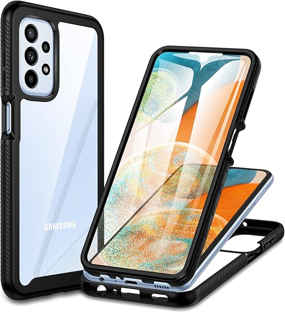 CENHUFO for Samsung A23 Case Built-in Screen Protector, Military Grade Shockproof Clear Cover 360°Full Body Protective Rugged Bumper Phone Case for Samsung Galaxy A23 5G/4G