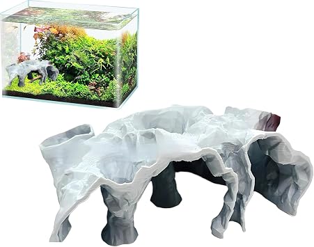 Aquarium Cave Shelter - Breeding Tank Ornament, Underwater Landscape Accessory | Decorative Fish Tank Decor Enhances Aquatic Habitat for Betta Guppy Cichlid Reptile Cory