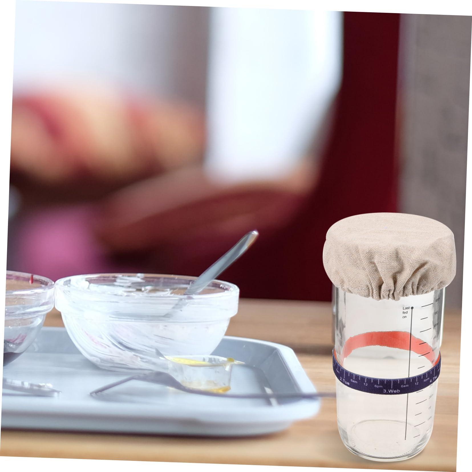 Barattolo per Conservare Freschi Ingredienti Coperchio in Alluminio da 730ml in Vetro per Fermentazione e Copertura in Cotone e Salse Fatte in Casa Durante la Cottura