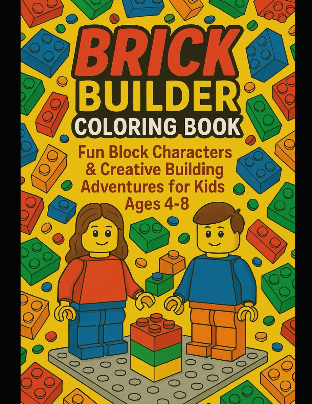 Brick Builder Coloring Book for Kids: Fun Block Characters & Creative Building Adventures for Kids Ages 4–8