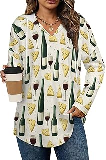 Red Wine Cheese Print Womens Tops Hoodies Sweatshirts for Women Pullover Long SLeeve Shirts Fall Fashion