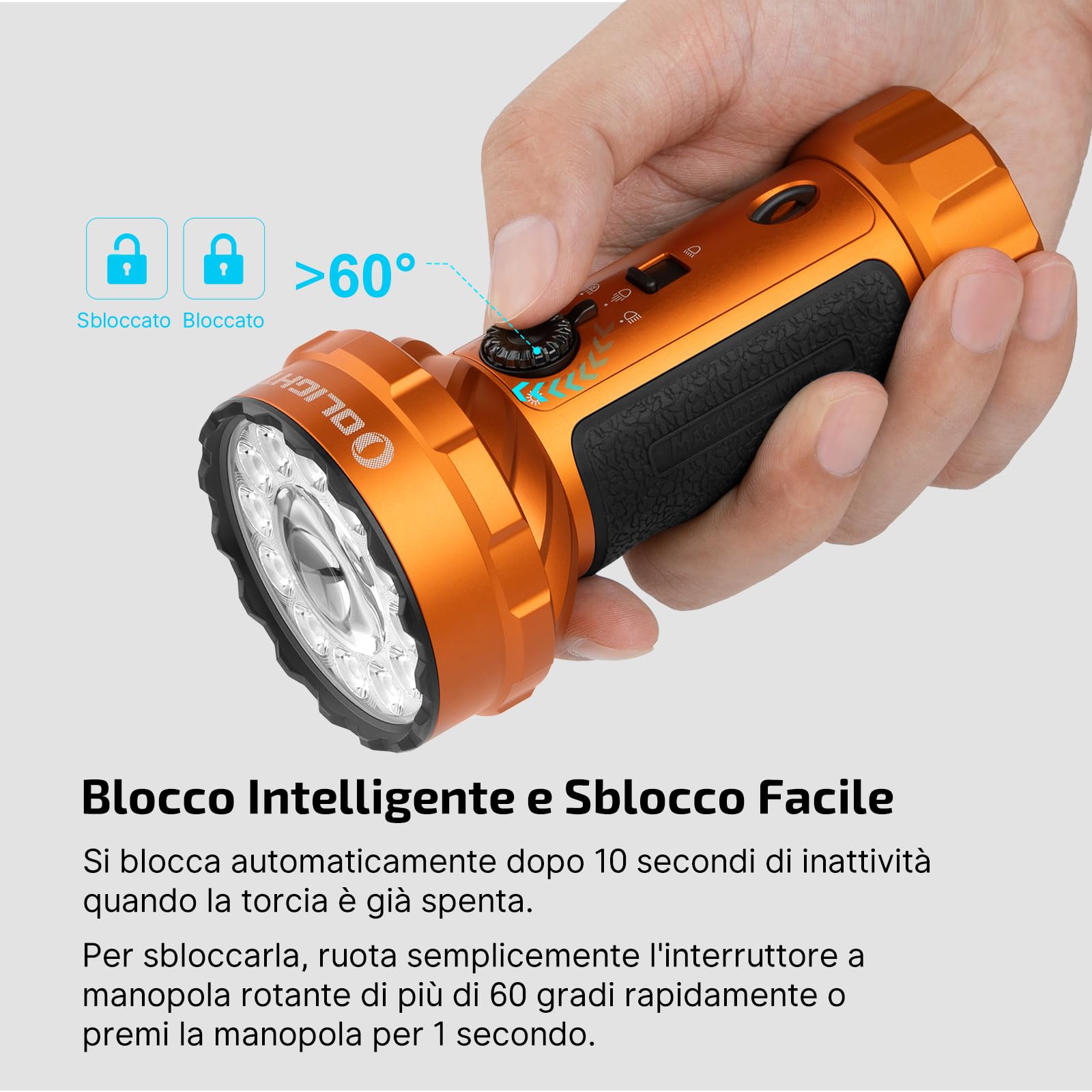 OLIGHT Marauder Mini 2 Torcia LED Potente Professionale 10000 Lumen 750 m | Torcia LED Ricaricabile MCC & USB-C, 5 Modalità, Flashlight IPX8 Impermeabile per Camping Outdoor Caccia Emergenze Lavoro
