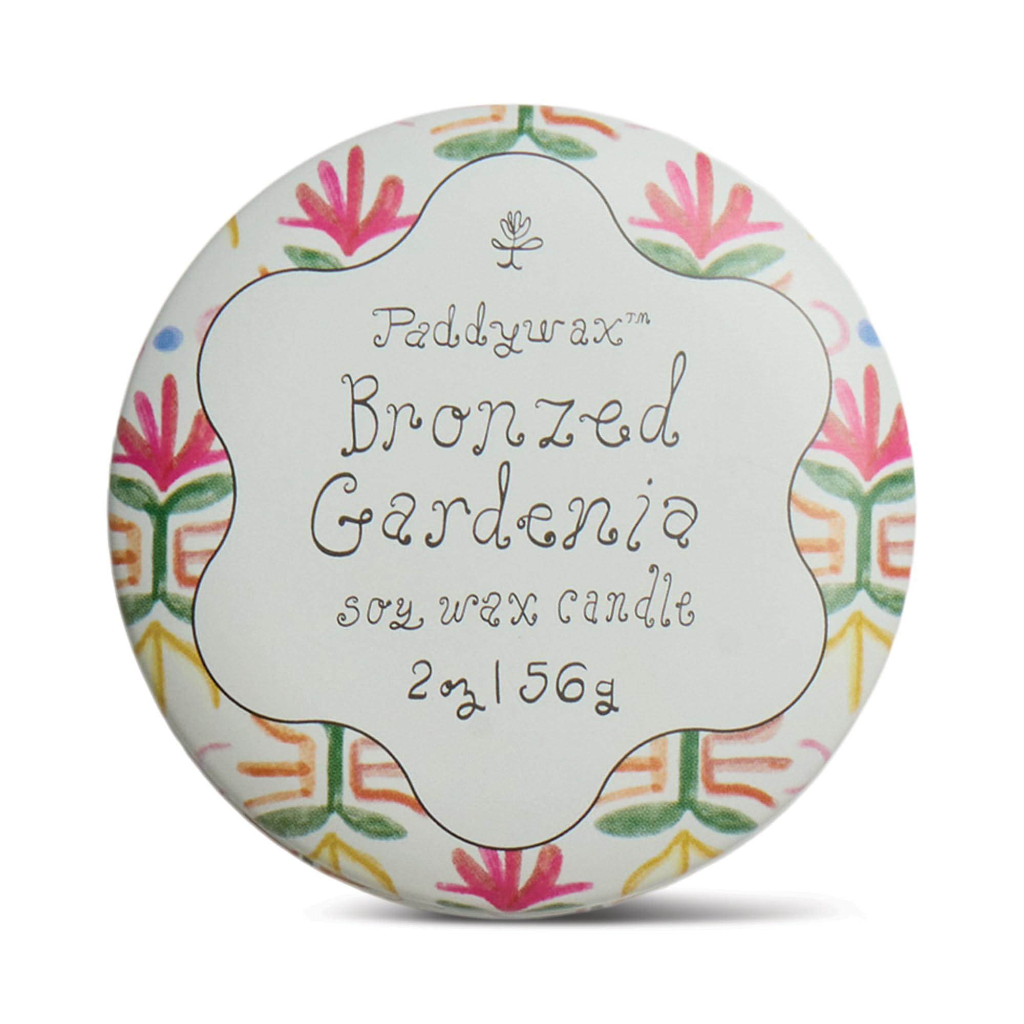 Paddywax Duftkerze in Tulpenform, bronzefarbene Gardenie, 56 g, Dose in Reisegröße