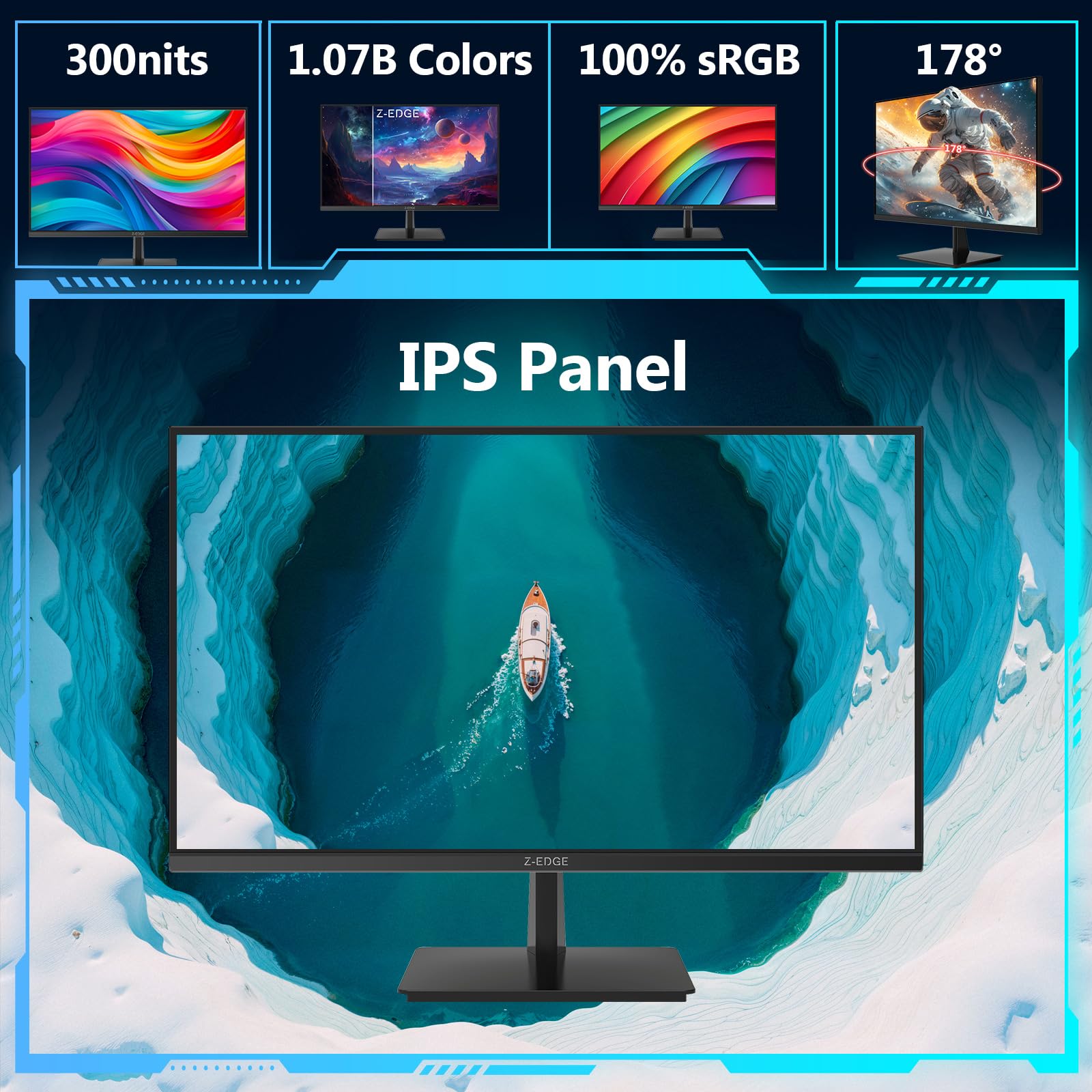 Z-Edge U27P4K 27-inch Gaming Monitor Ultra HD 4K, 60Hz